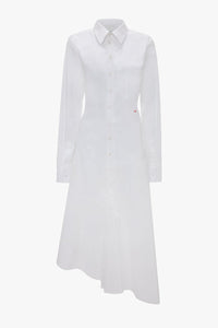 Panelled Shirt Dress - White