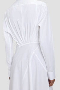 Panelled Shirt Dress - White