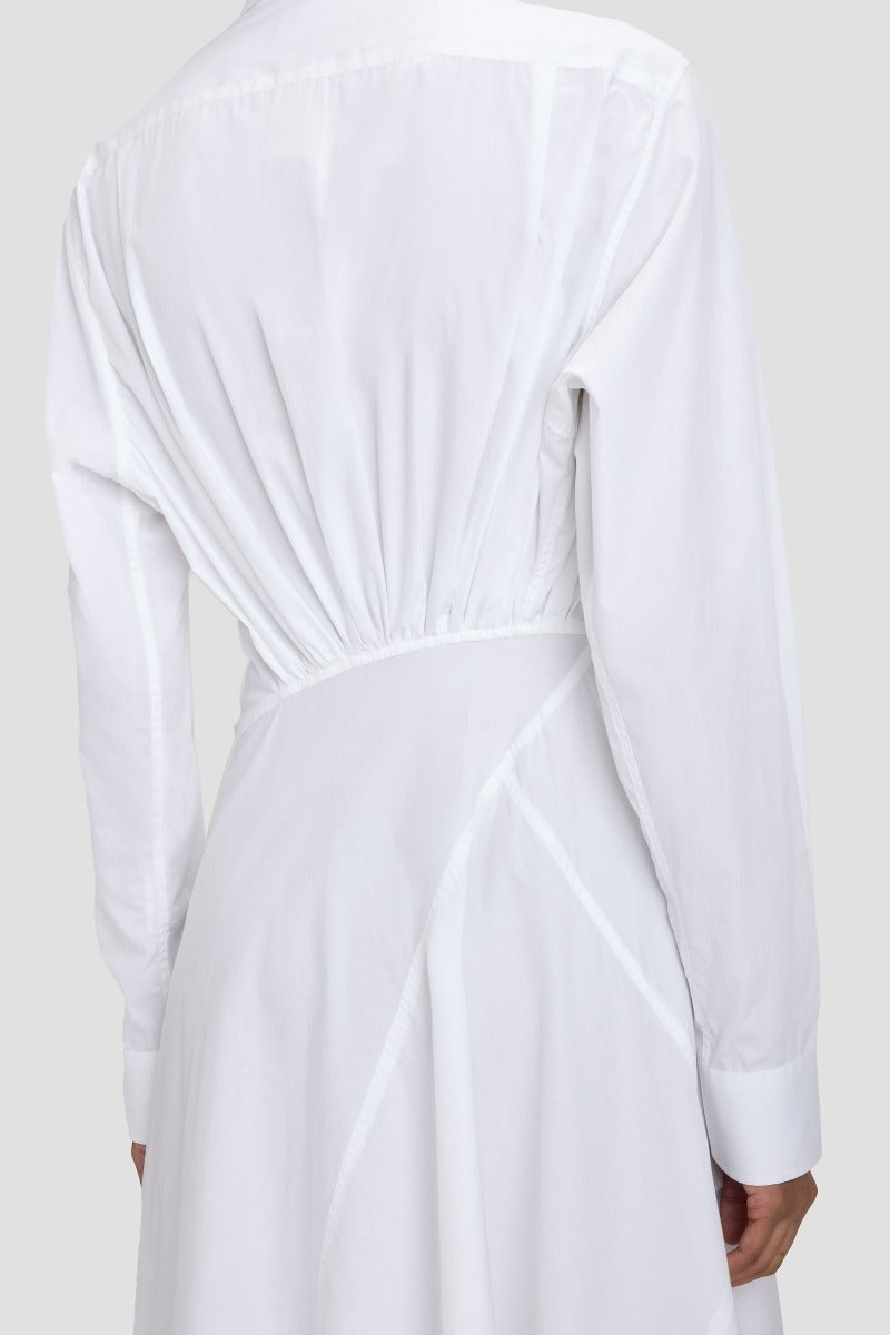 Panelled Shirt Dress - White