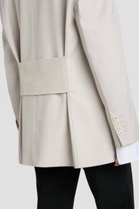 Relaxed Double Breasted Jacket - Pumice