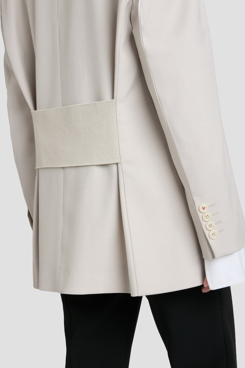 Relaxed Double Breasted Jacket - Pumice