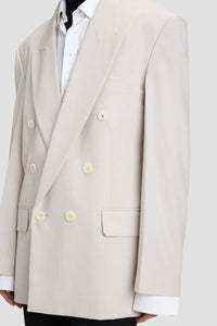 Relaxed Double Breasted Jacket - Pumice