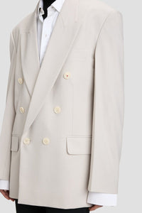 Relaxed Double Breasted Jacket - Pumice