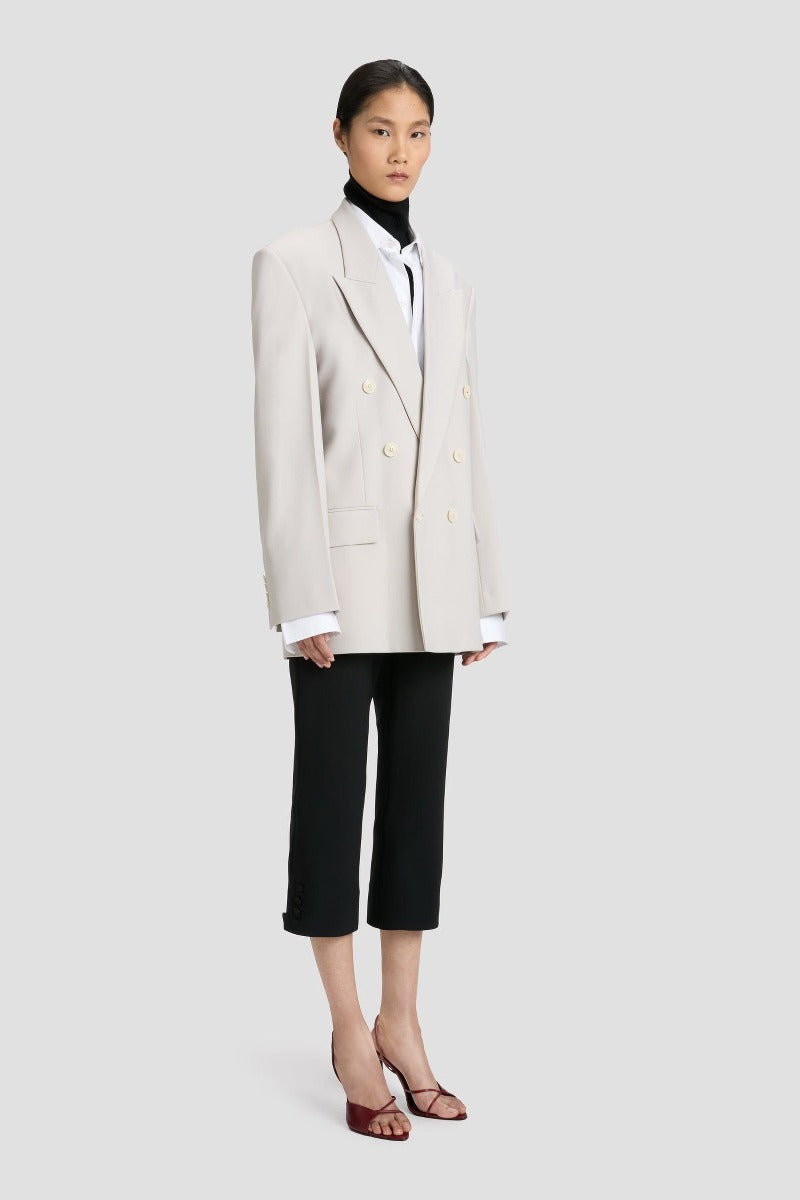 Relaxed Double Breasted Jacket - Pumice