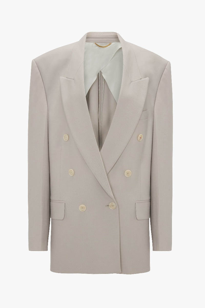 Relaxed Double Breasted Jacket - Pumice