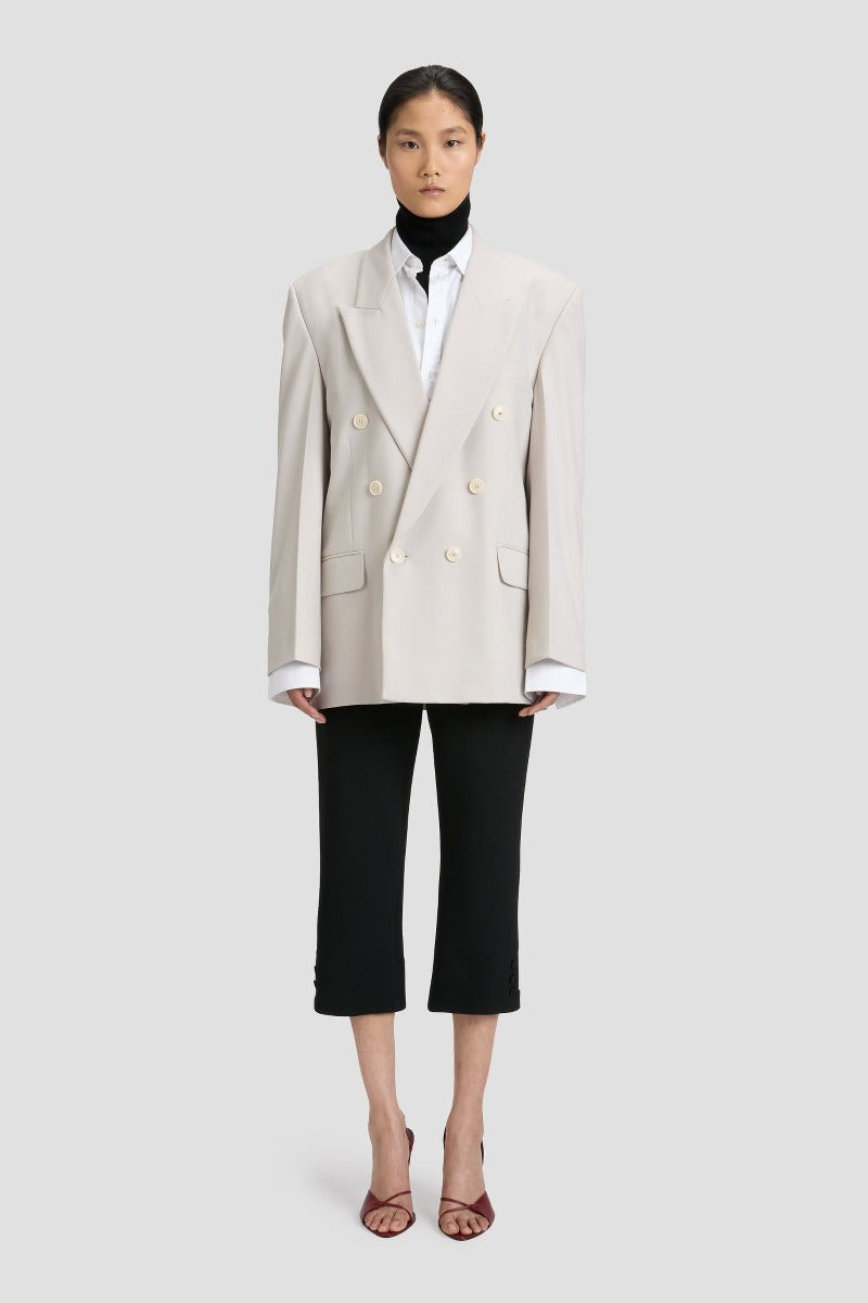 Relaxed Double Breasted Jacket - Pumice