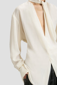 Drape Detail Blouse - Ivory