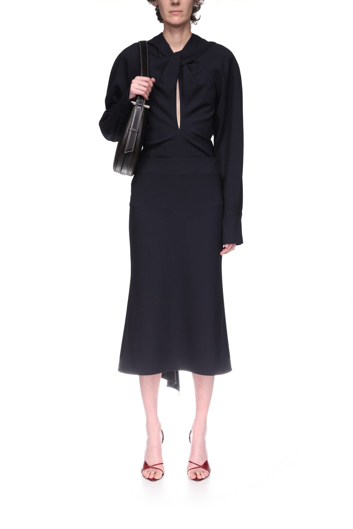 Kick Detail Skirt - Navy