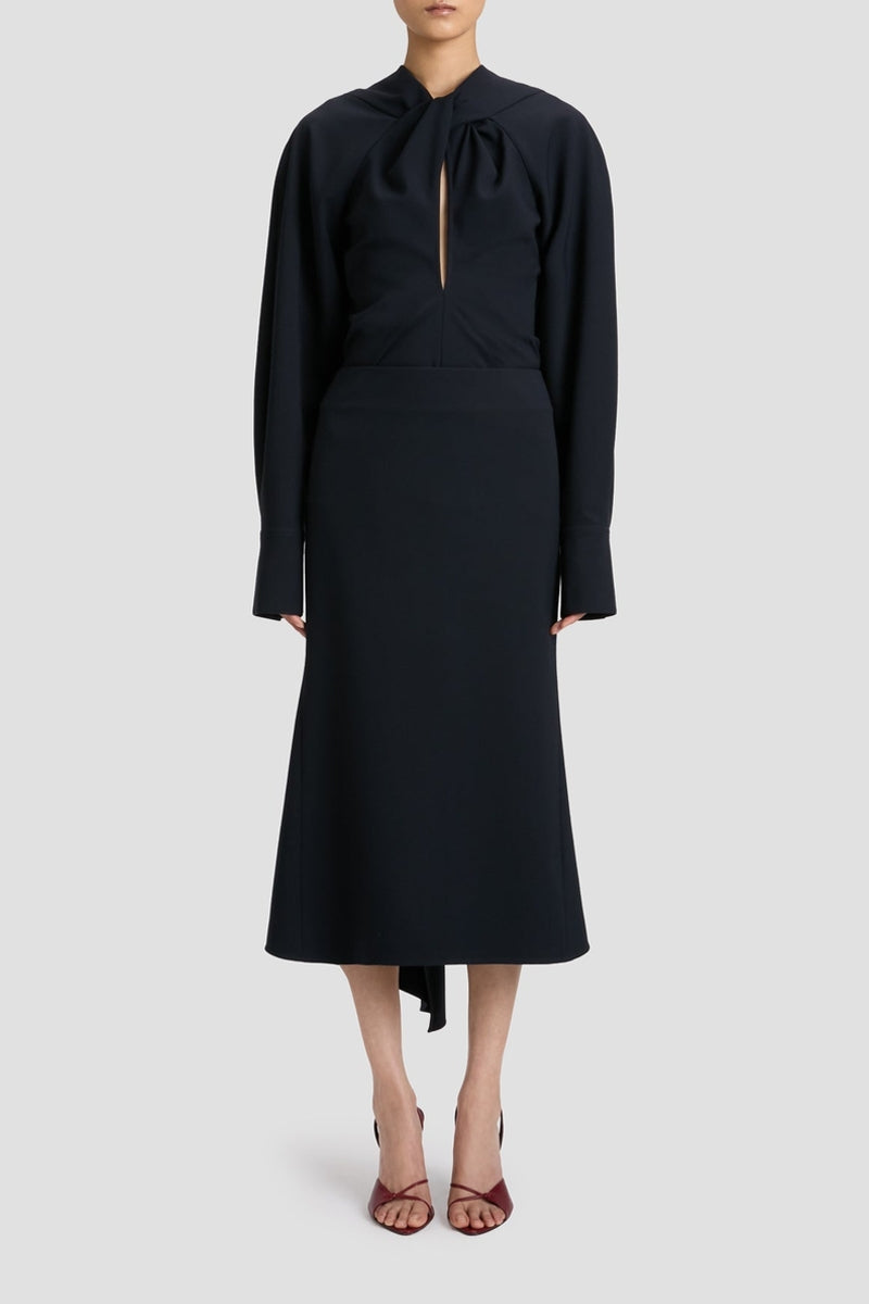 Kick Detail Skirt - Navy