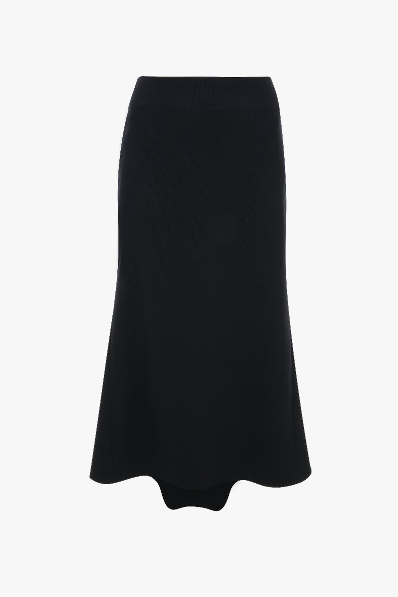 Kick Detail Skirt - Navy