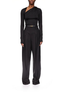 High Waist Cinch Trouser - Black