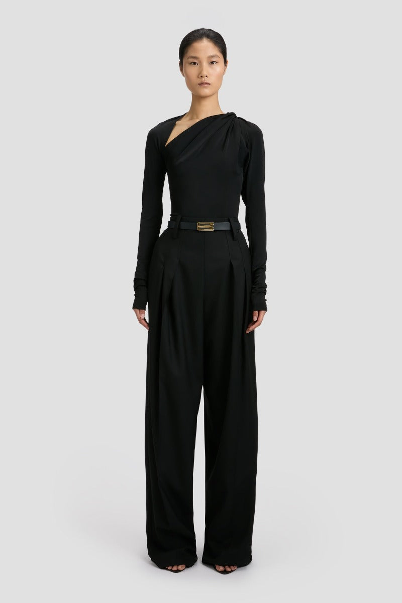 High Waist Cinch Trouser - Black