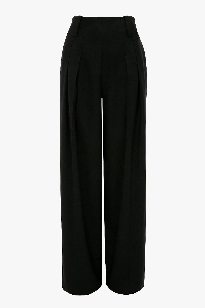 High Waist Cinch Trouser - Black