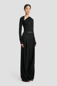 High Waist Cinch Trouser - Black