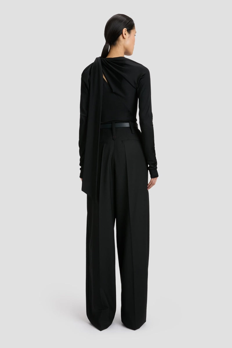 High Waist Cinch Trouser - Black