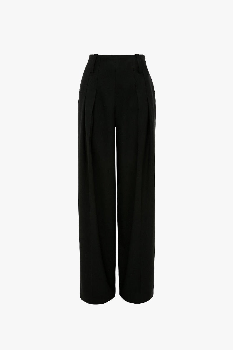 High Waist Cinch Trouser - Black