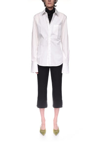 Tab Detail Cropped Trouser - Black