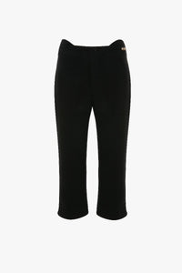 Tab Detail Cropped Trouser - Black