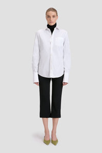 Tab Detail Cropped Trouser - Black