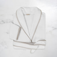 LIGHT TERRY AND LINEN CREPE / PEIGNOIR À COL CHÂLE