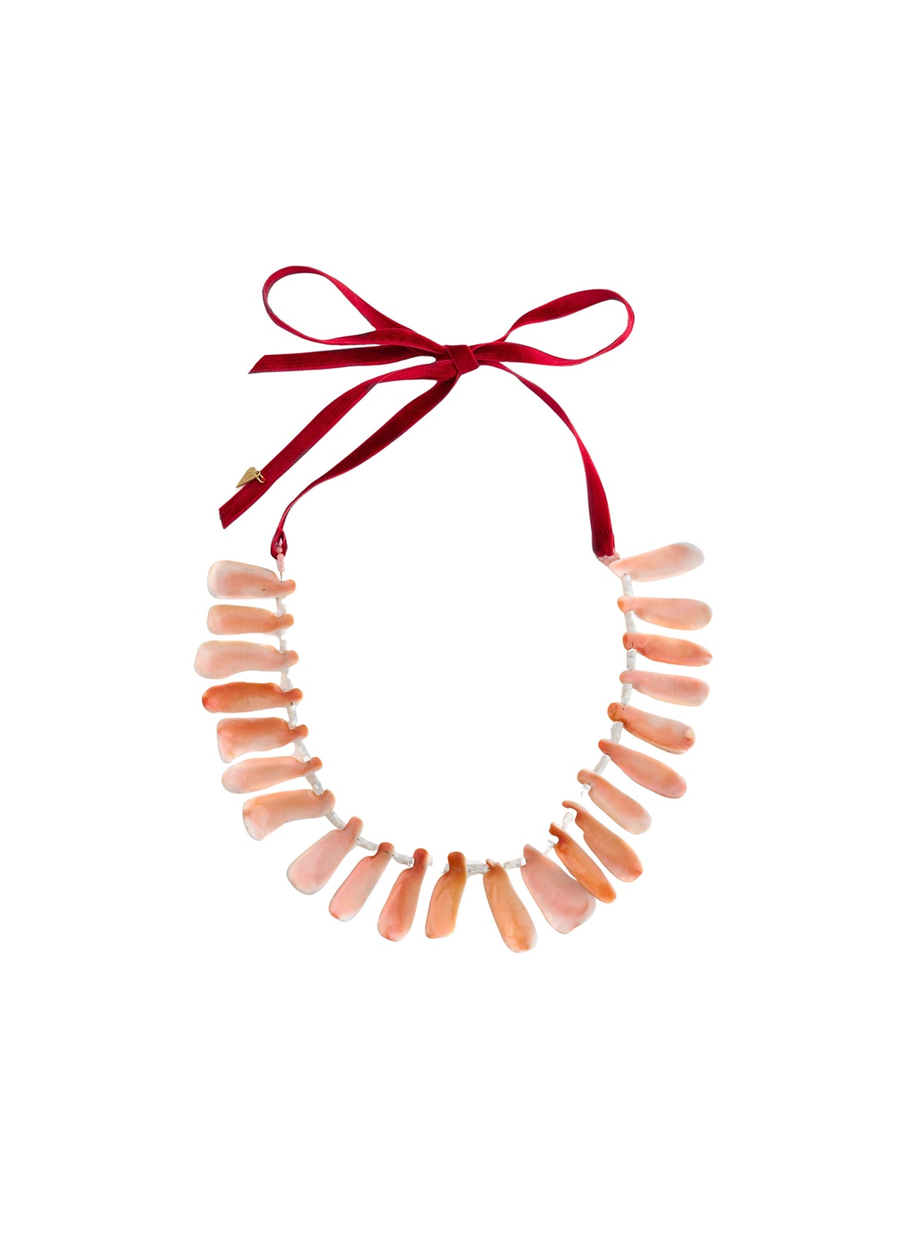 Collier de coquillages avec détails en velours - Shell