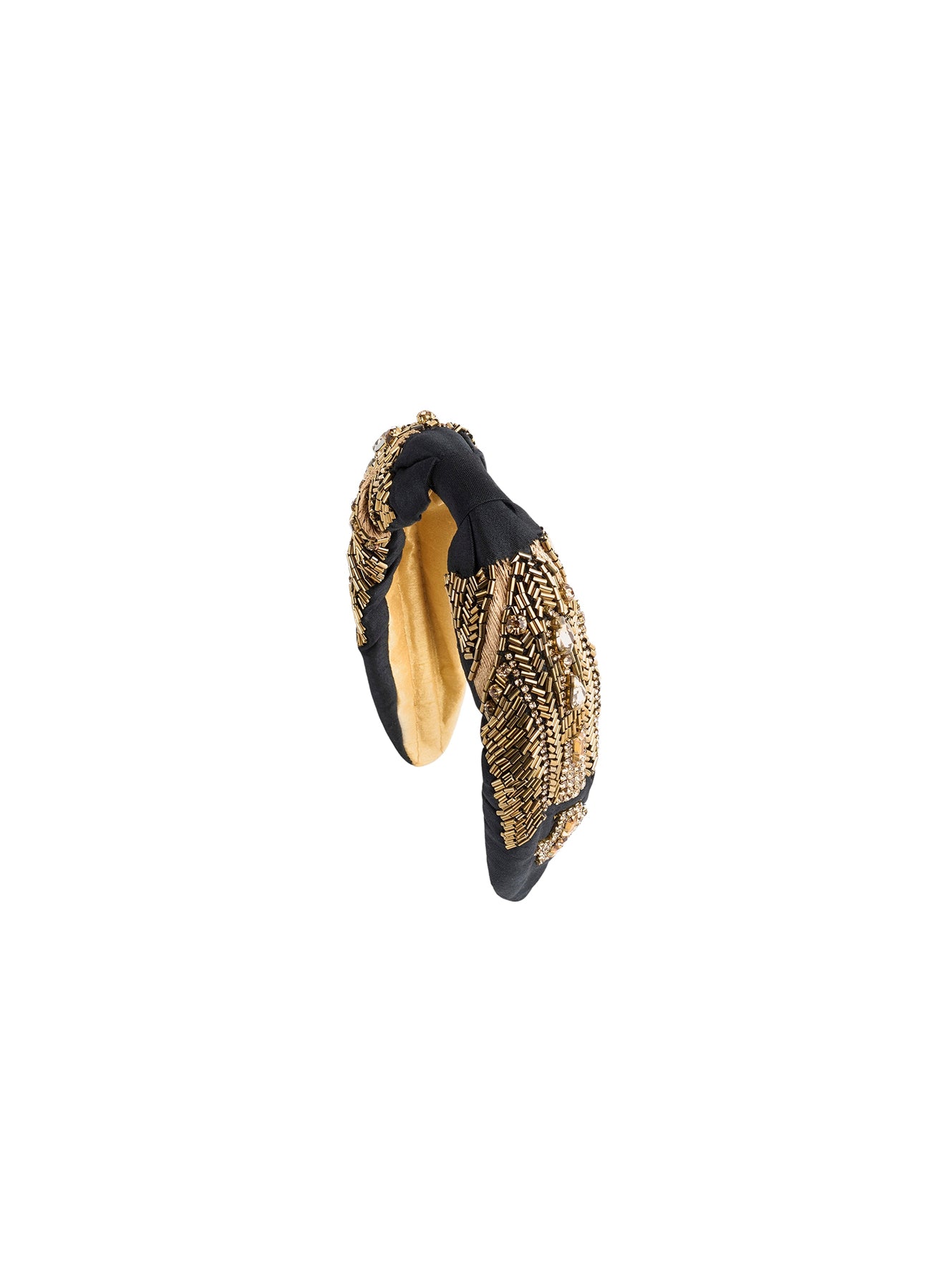 Bandeau à strass et perles - Nero