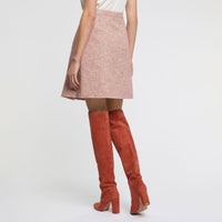 High-waisted tweed skirt - Multicolor