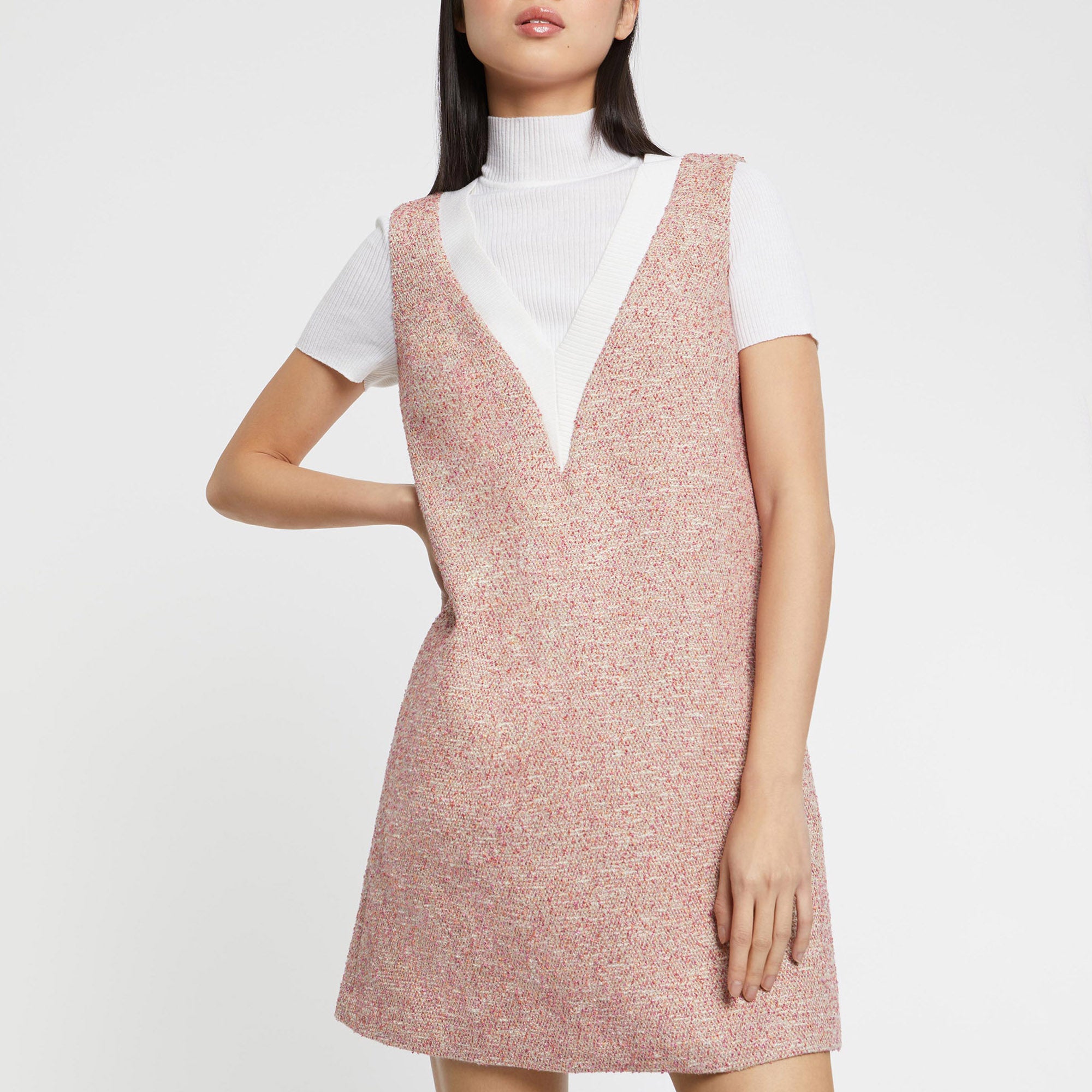 Robe trapèze en tweed - Multicolor
