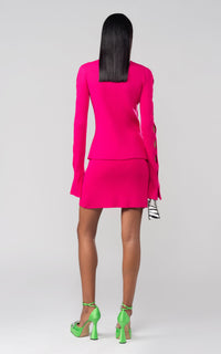 Pull Wavy à découpes - Fuchsia