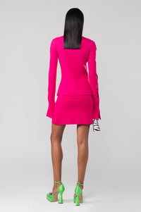 Jupe courte à découpes - Fuchsia