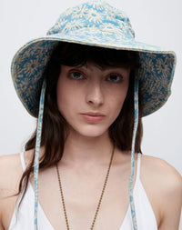 90's Sun hat - Blue Daisy