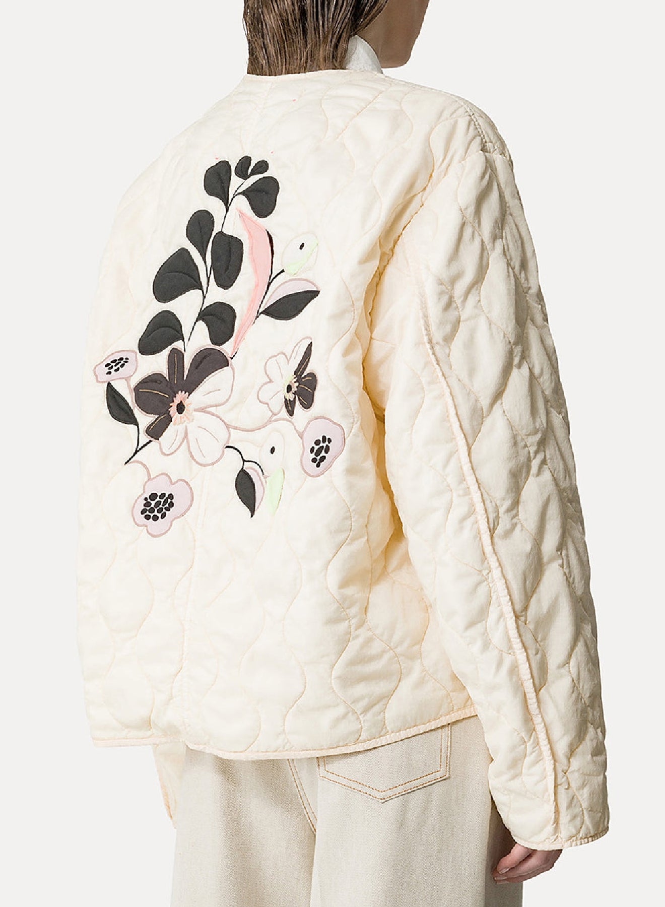 Bomber with embroidery - Ivory