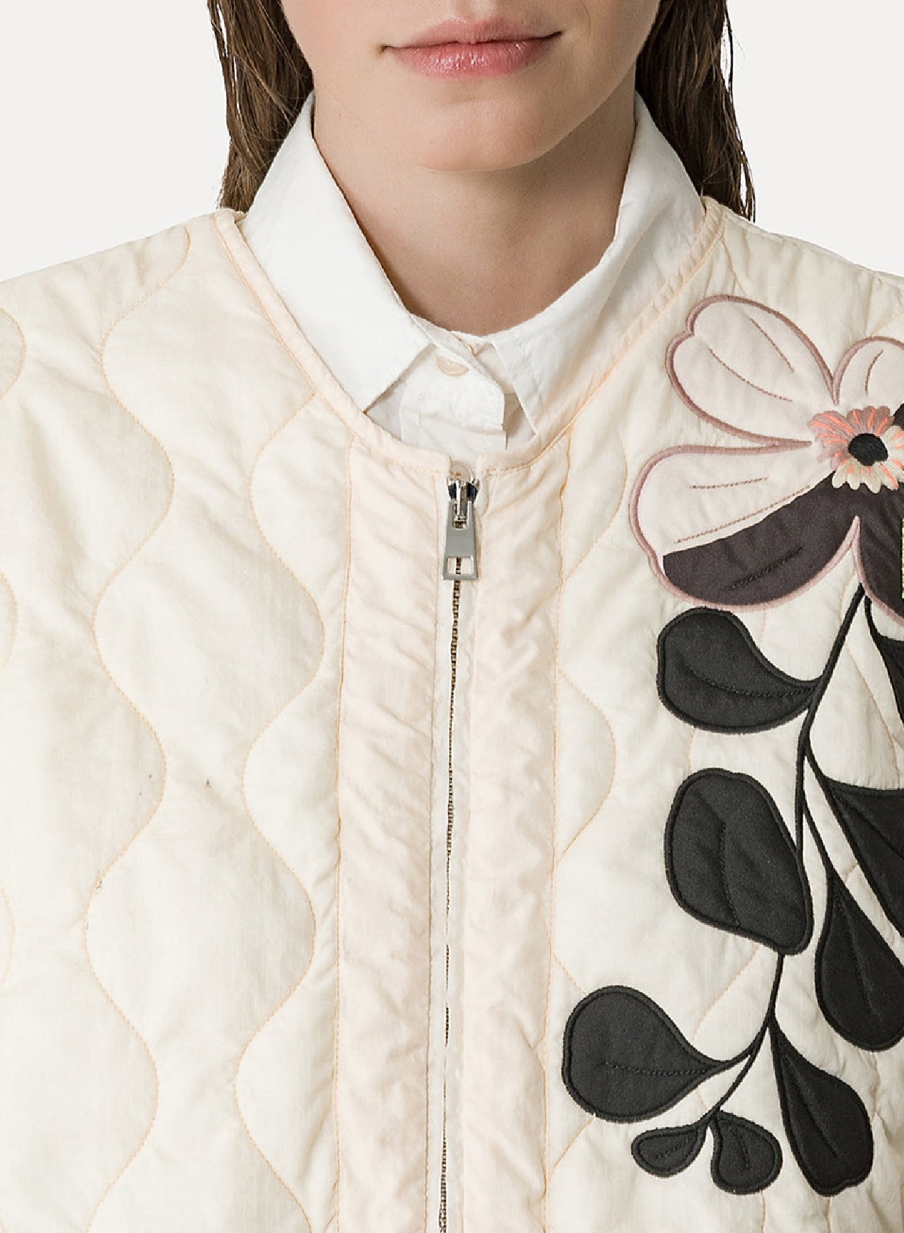 Bomber with embroidery - Ivory