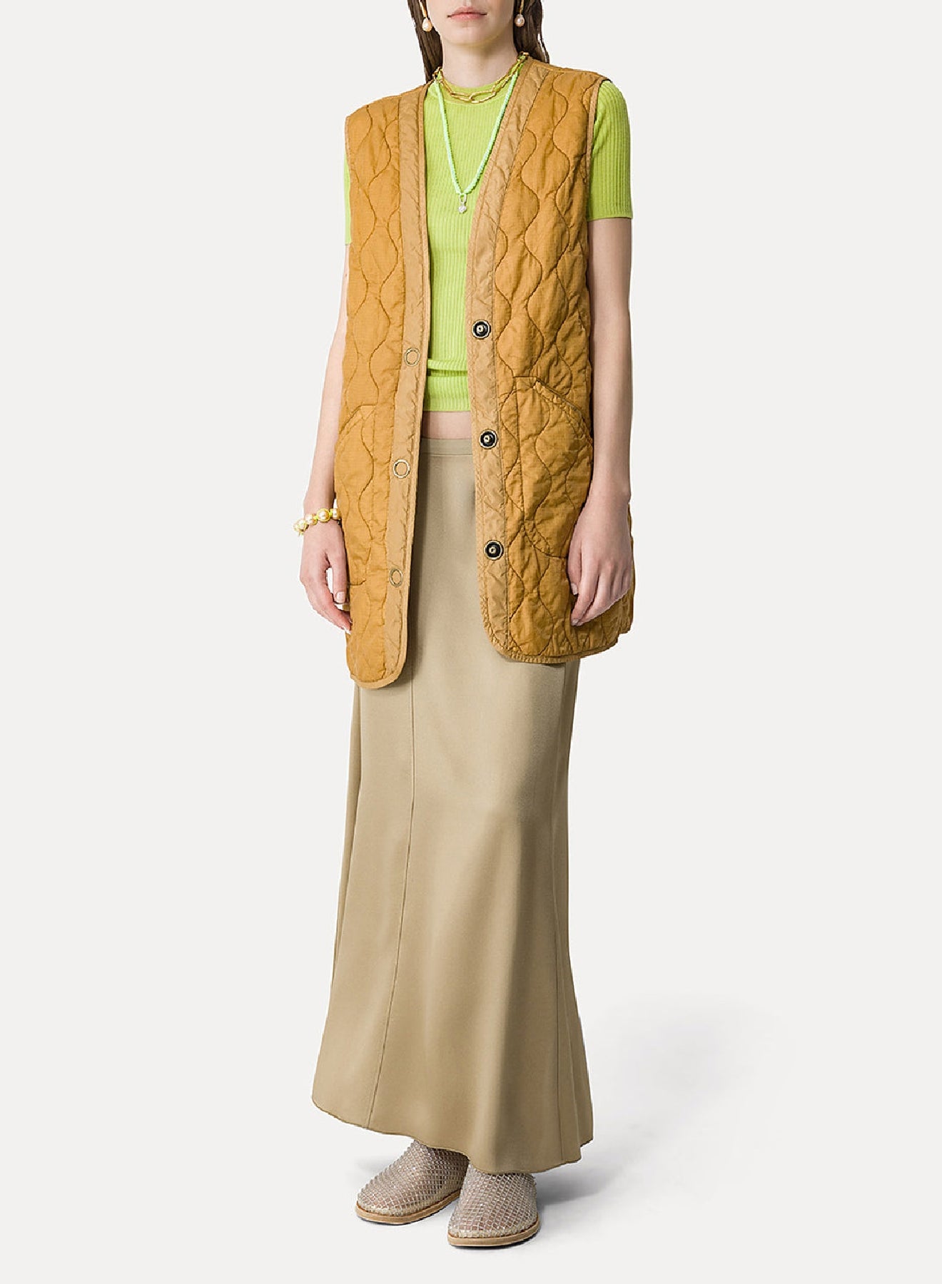 Quilted waistcoat - Gold