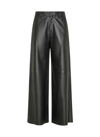 Wide-leg leather trousers - Abisso