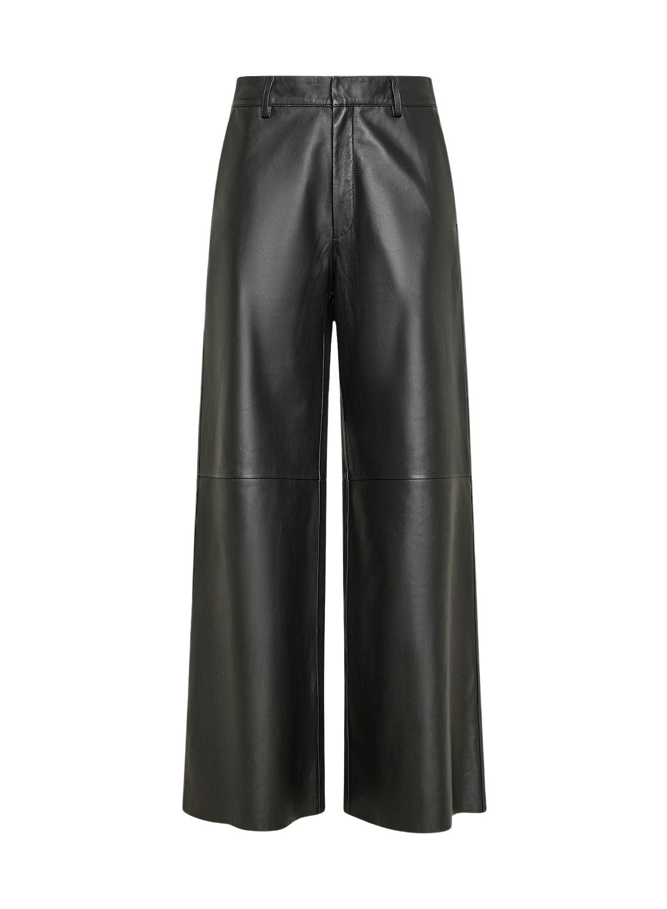 Wide-leg leather trousers - Abisso
