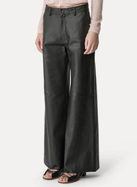 Wide-leg leather trousers - Abisso