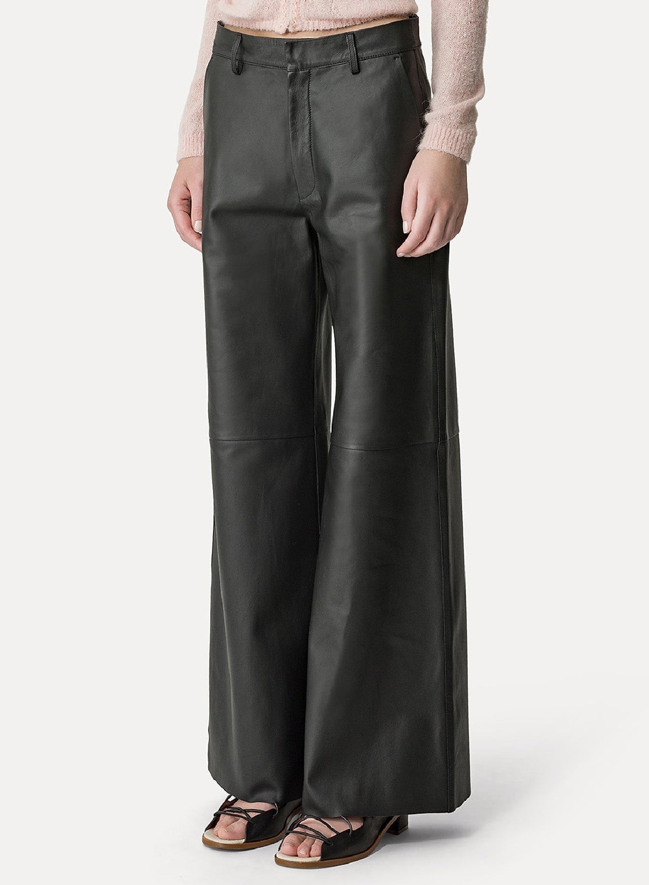 Wide-leg leather trousers - Abisso