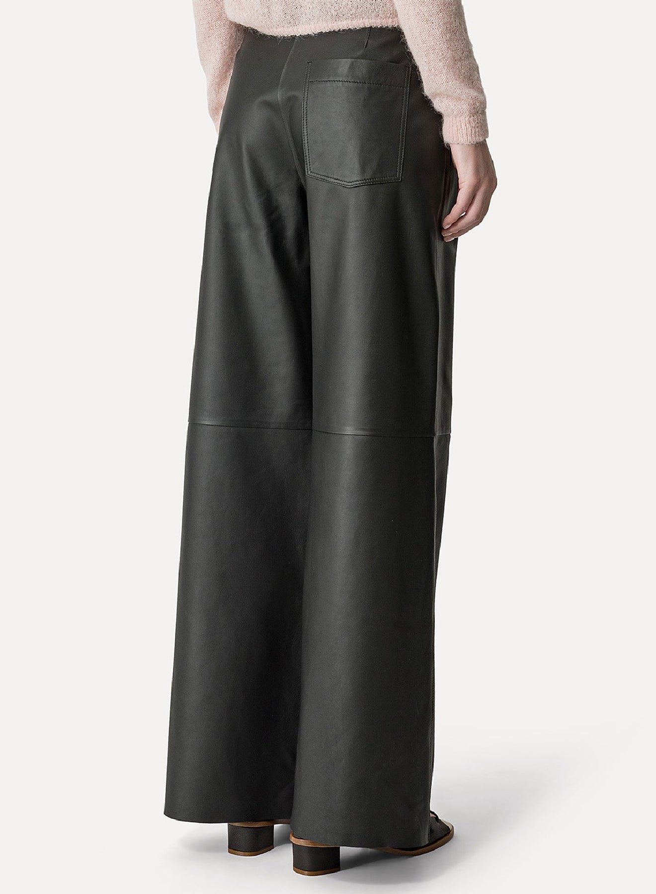 Wide-leg leather trousers - Abisso