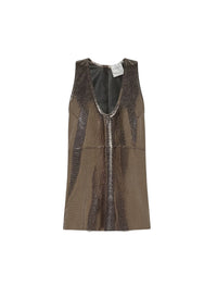 Top effet nid d’abeille en cuir - Gun Metal
