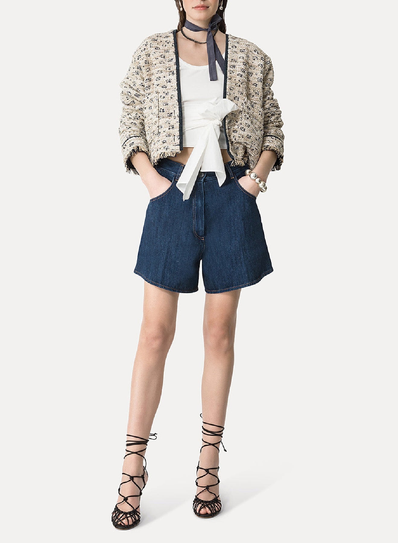 Short linen jacket - Dune