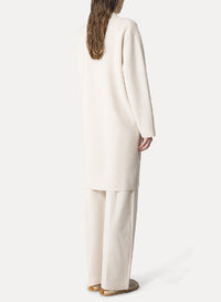 Long wool cardigan coat - Ivory