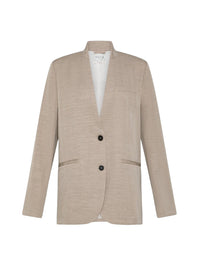 Veste sans col en lin mélangé - Dune