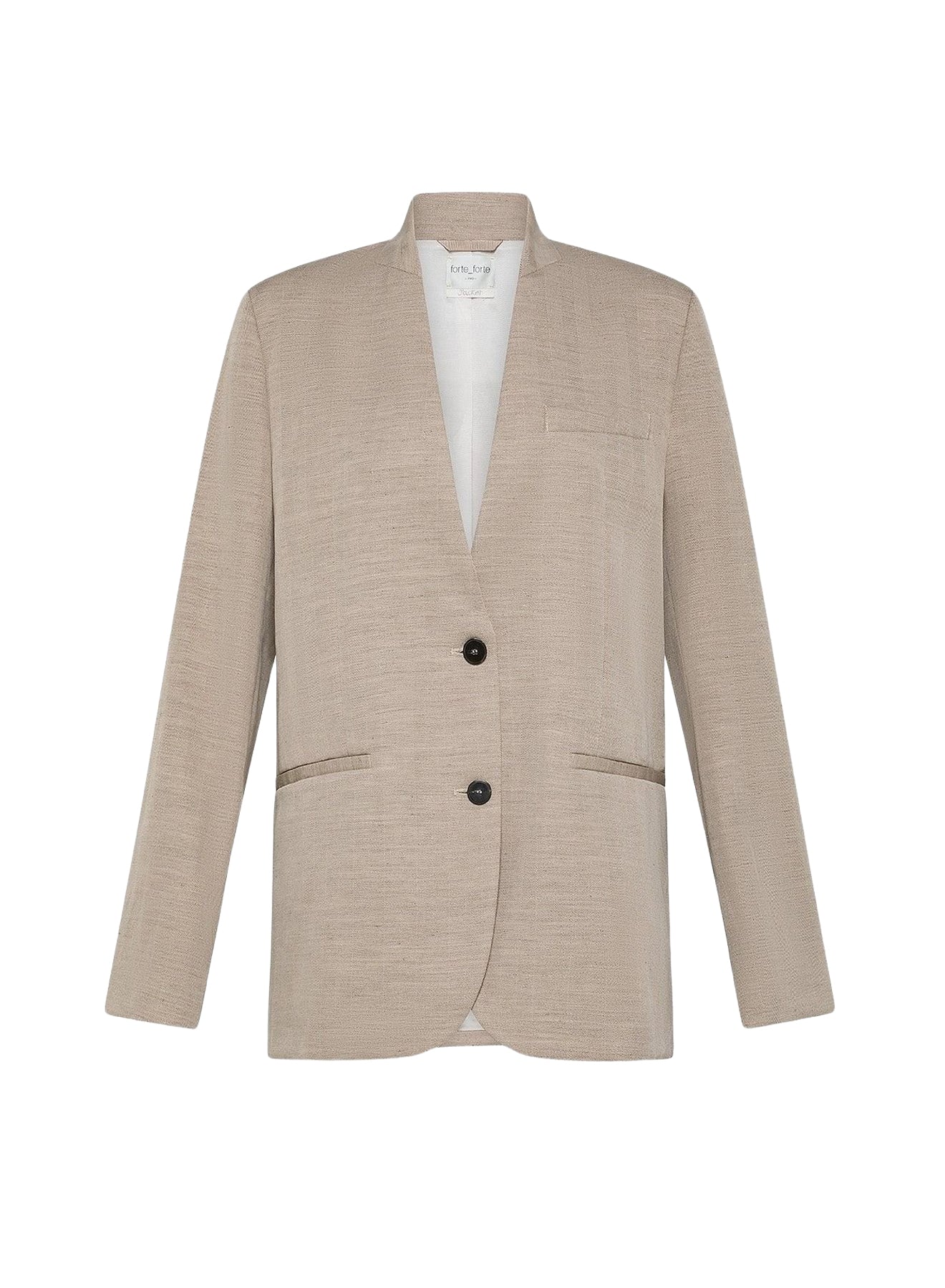 Veste sans col en lin mélangé - Dune