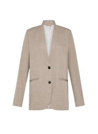 Veste sans col en lin mélangé - Dune