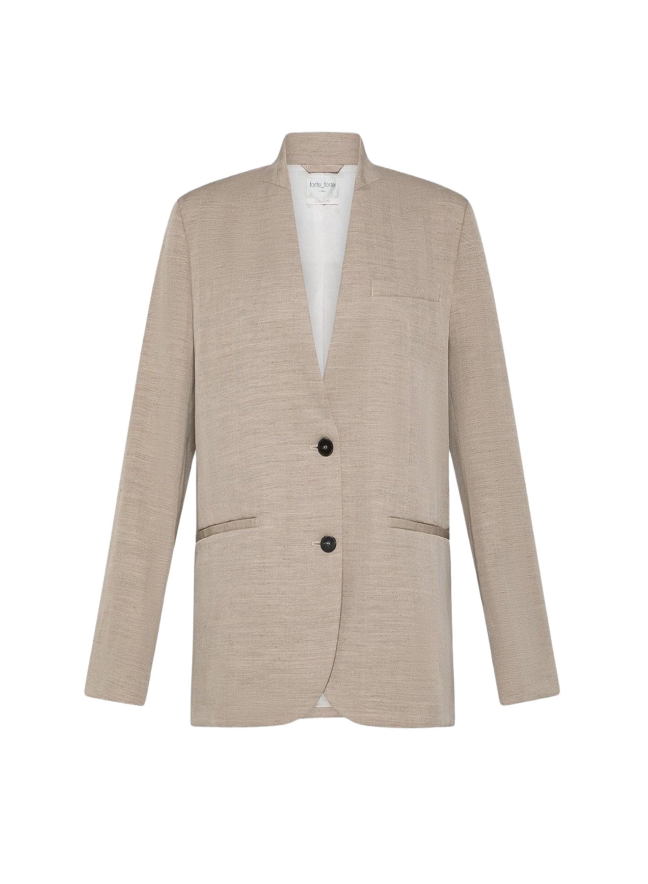 Veste sans col en lin mélangé - Dune