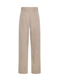 Pantalon cargo en lin mélangé - Dune