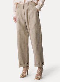 Pantalon cargo en lin mélangé - Dune