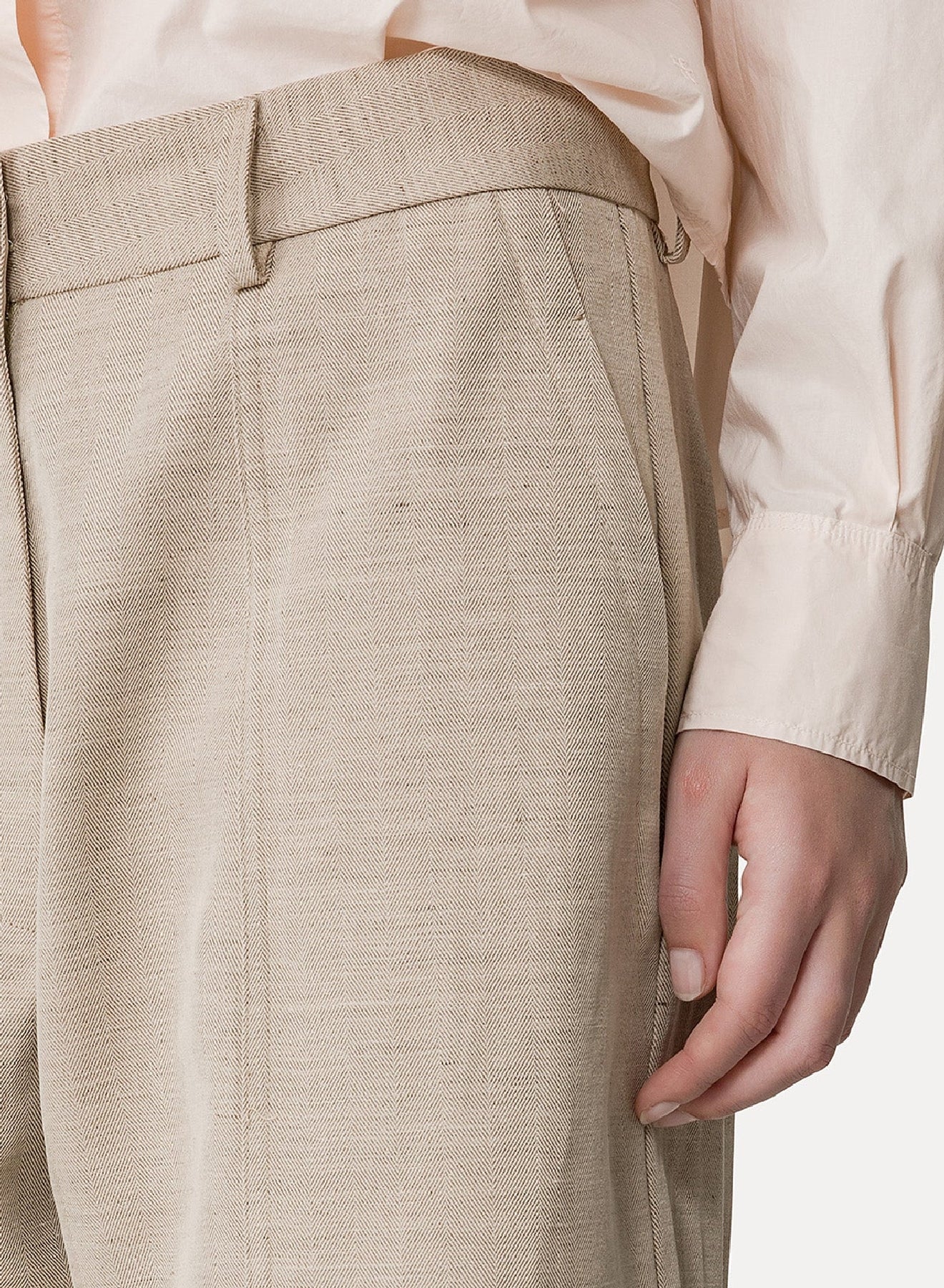 Pantalon cargo en lin mélangé - Dune