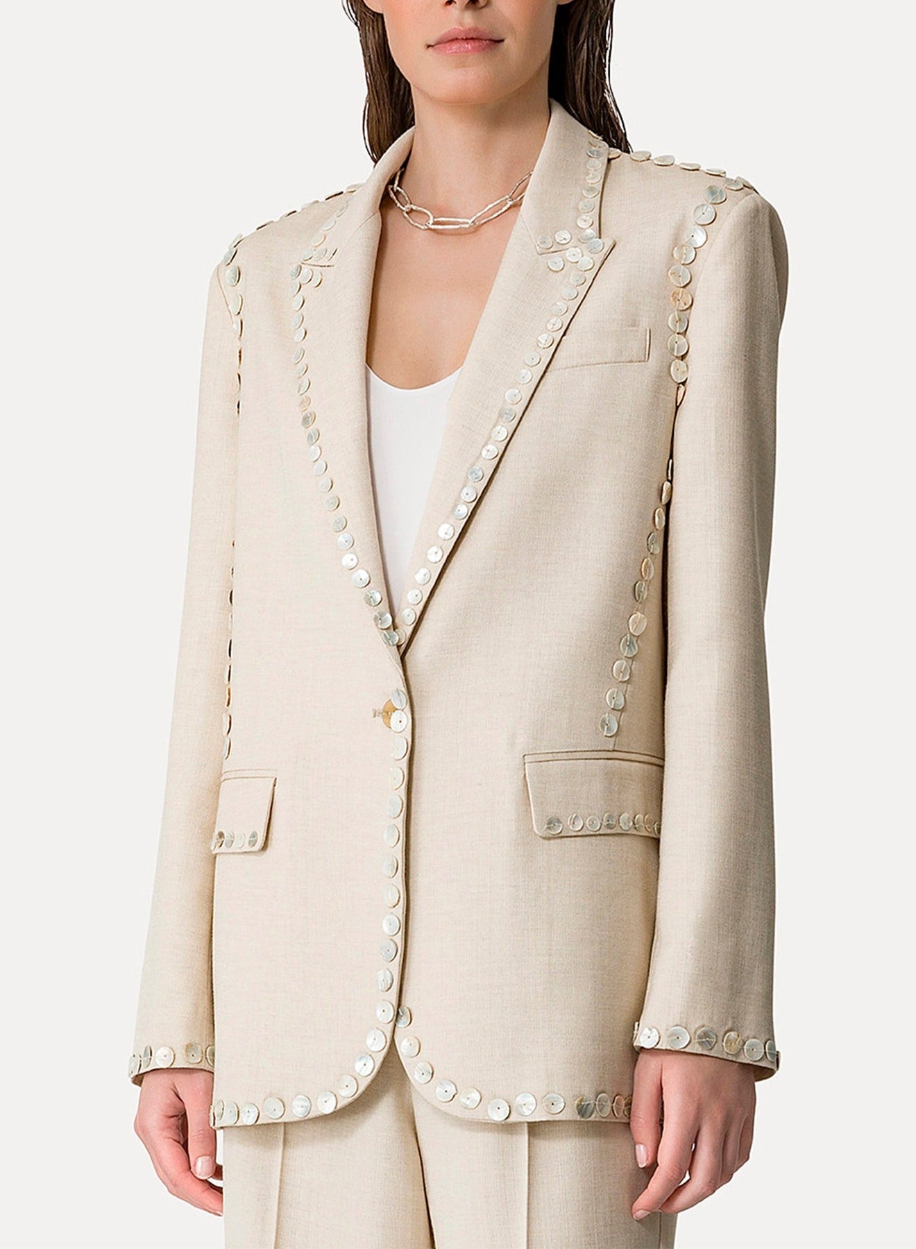 Blazer boutonné en laine - Dune